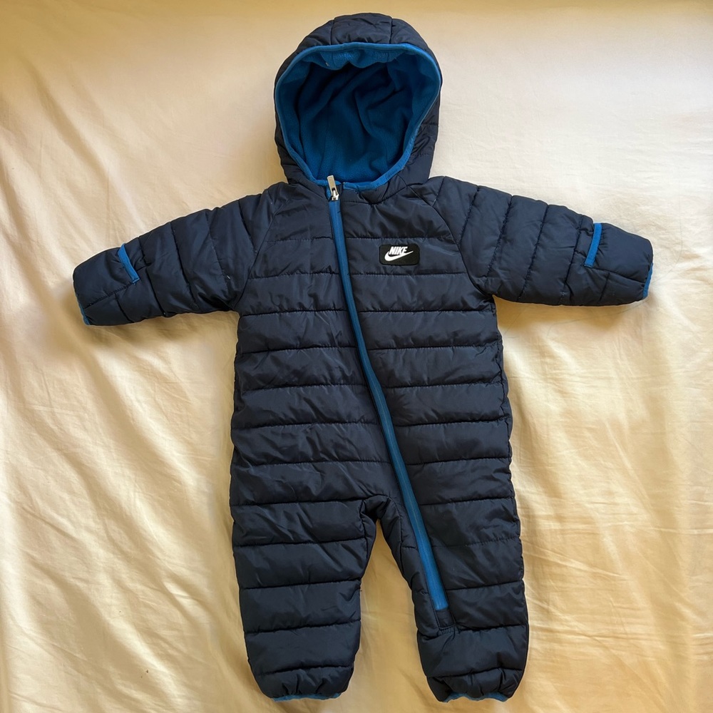 Baby Nike Puffer Snowsuit 9/12m Navy Blue